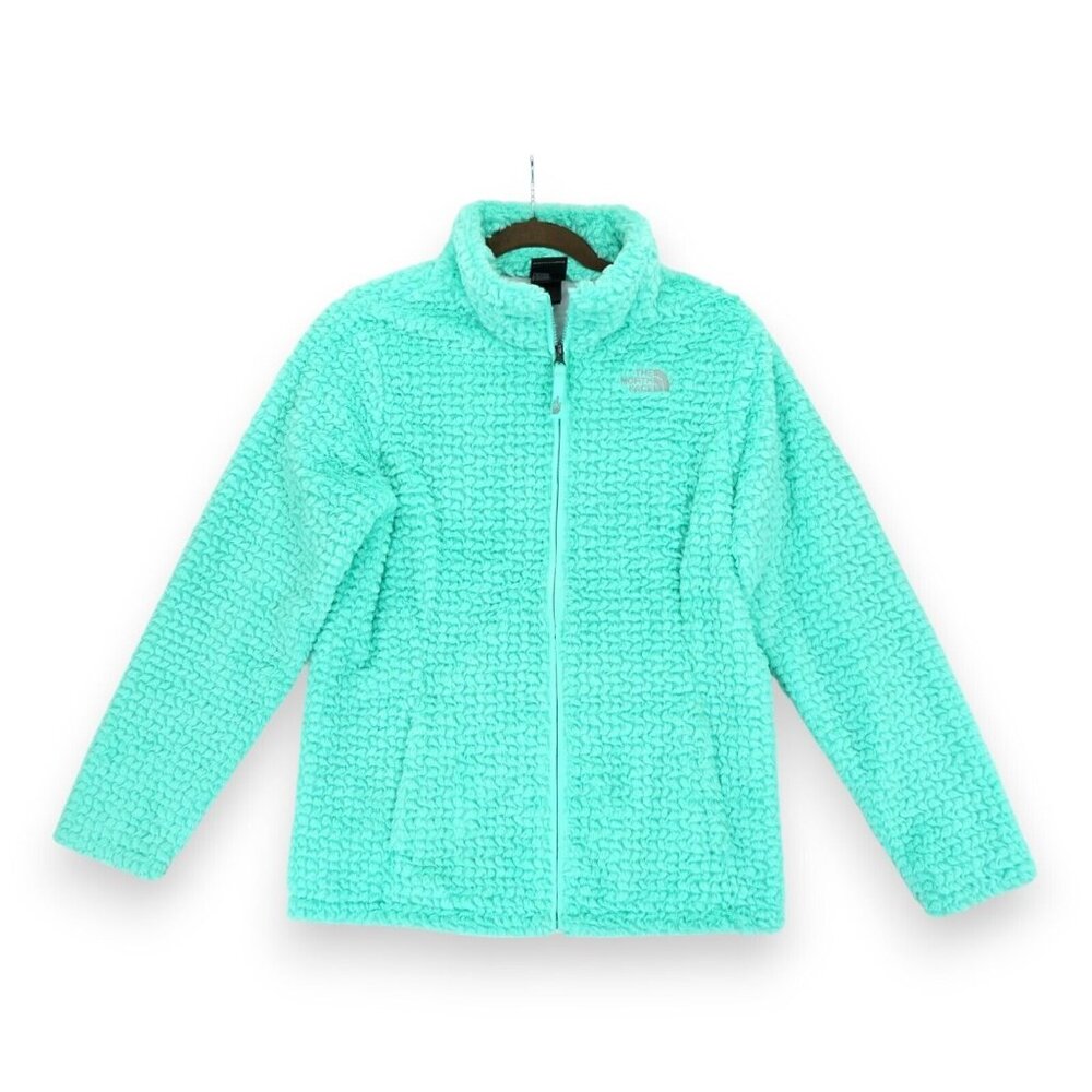 The‎ North Face Laurel Plush Fleece Lined Jacket Girls XL (18) Green Full Zip